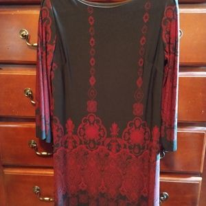Black and Red 12p (large) long sleeve dress